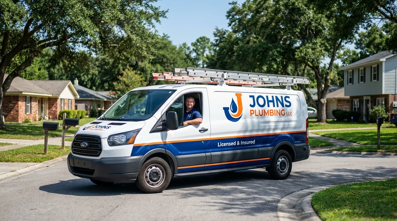 Johns Plumbing LLC service van in Tunica, MS