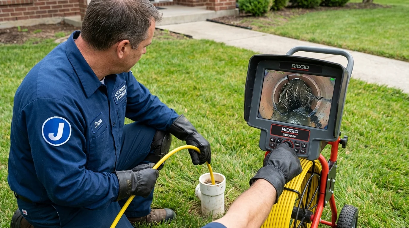 Sewer camera inspection being performed by Johns Plumbing LLC in Tunica